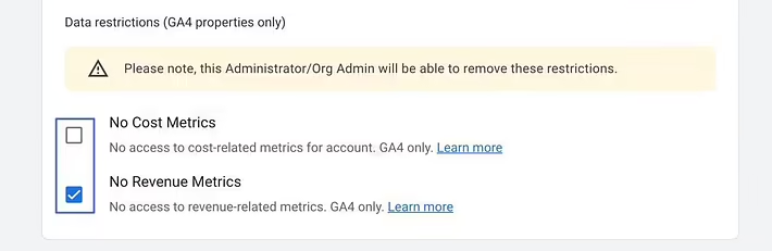 Add Data Restrictions 2