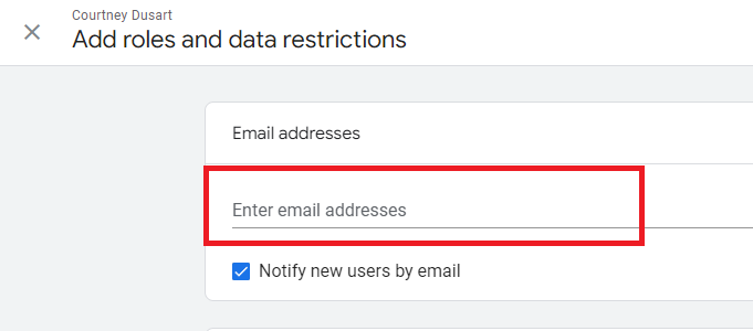 Add Emails for the New User 3