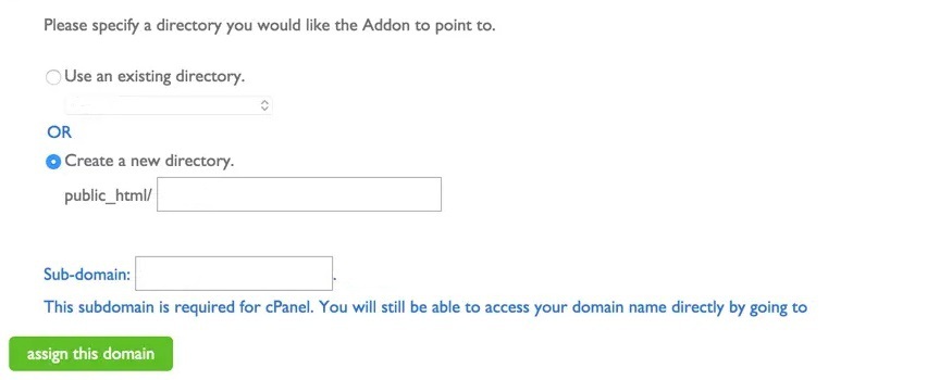 Assign the domain