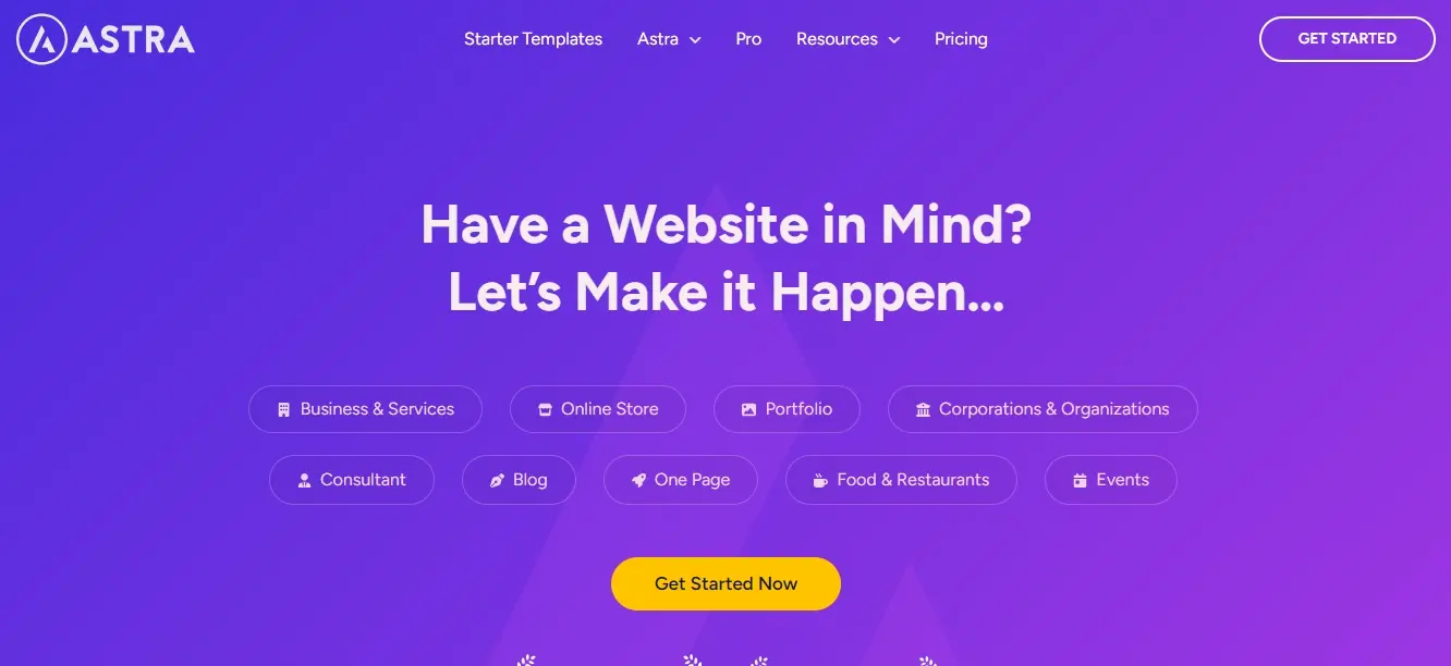 Astra (with SaaS Starter Sites)