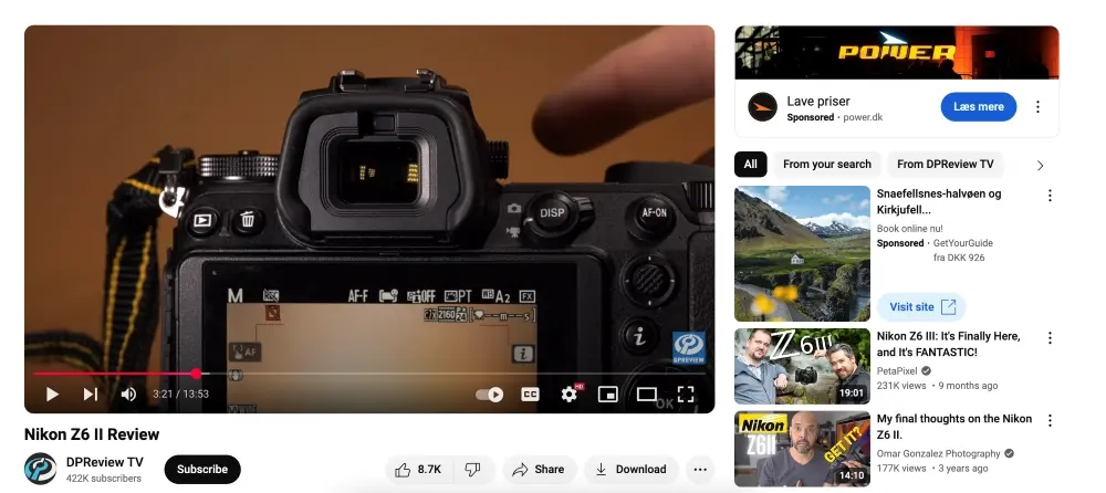 Camera Review YouTube