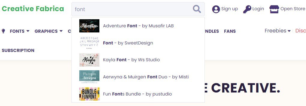 CreativeFabrica Auto Suggest Search Form