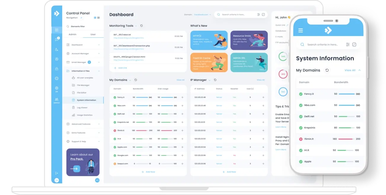 DirectAdmin control panel