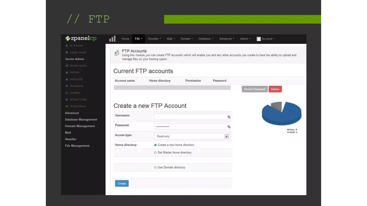 Functionalities of zPanel
