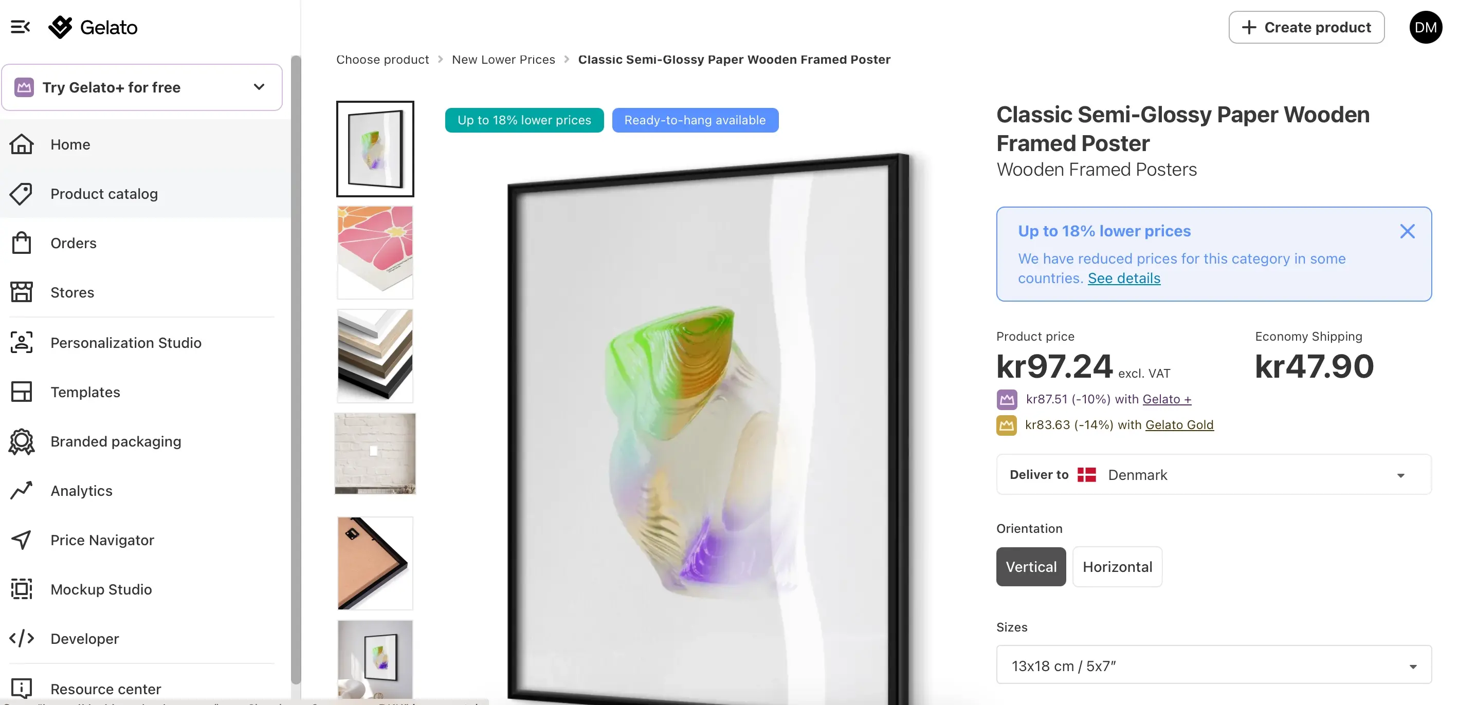 Gelato Product Sale
