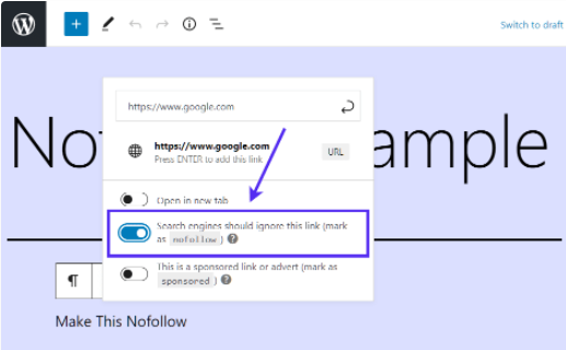 How to Add Nofollow Link in WordPress