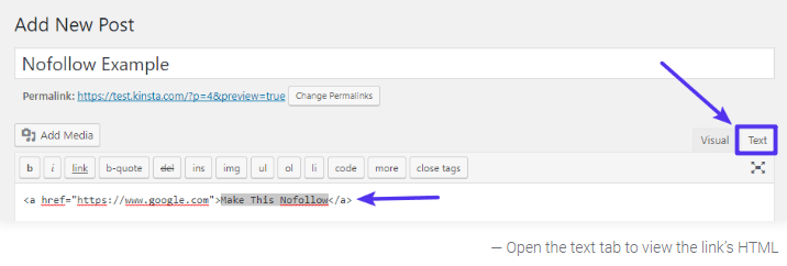 How to Add Nofollow Link in WordPress