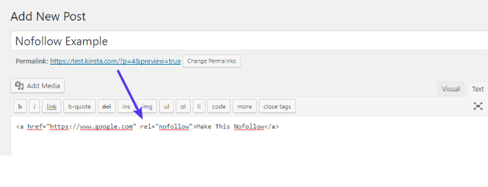 How to Add Nofollow Link in WordPress