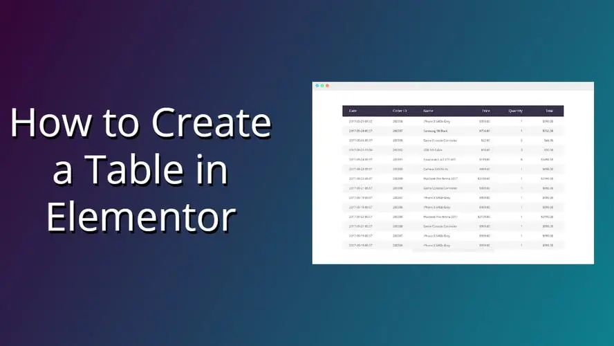 How to Create a Table in Elementor