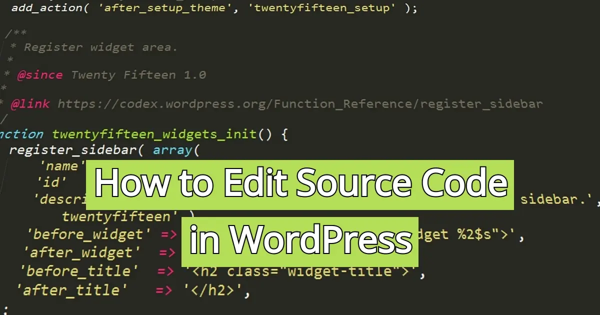 How to Edit Source Code in WordPress