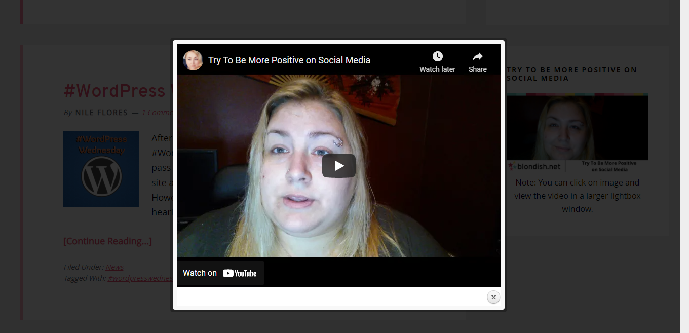 How to Embed a Youtube Video that opens in a LightBox 2