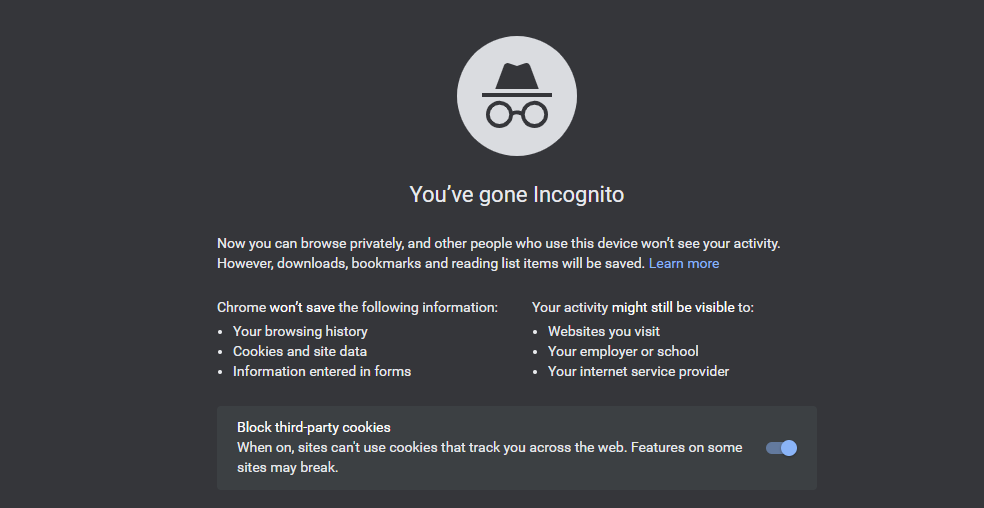 Incognito mode