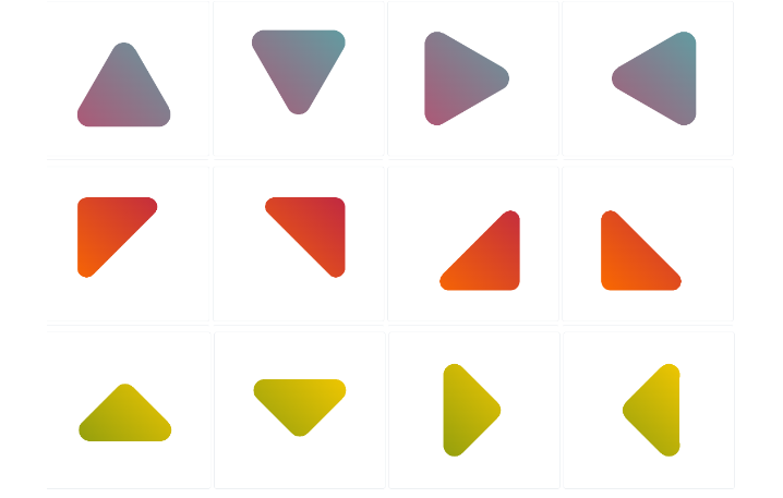 CSS-only rounded corners triangle shapes