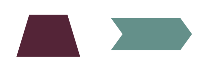Trapezoid and breadcrumb shapes