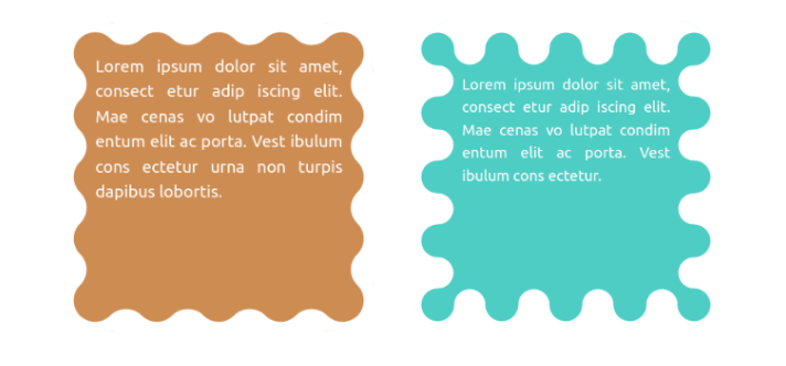 wavy boxes with text content