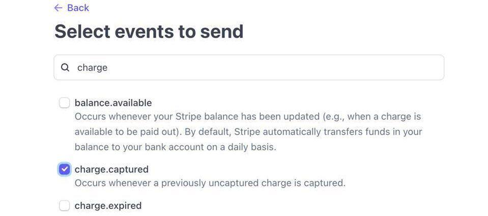 Select 'charge.captured