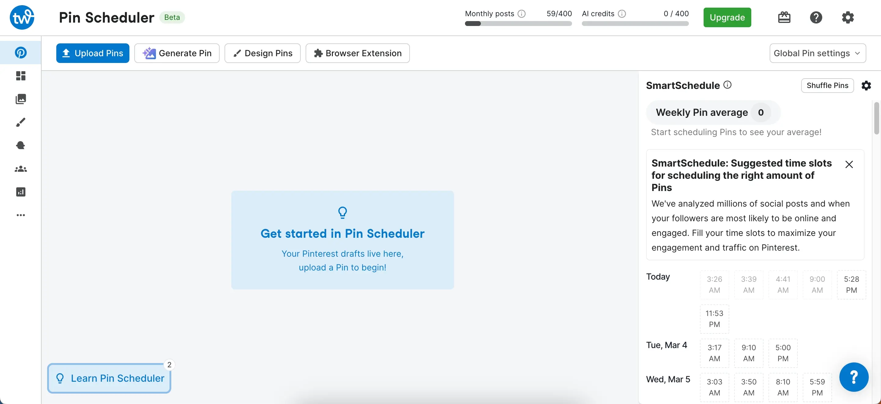 Tailwind app interface