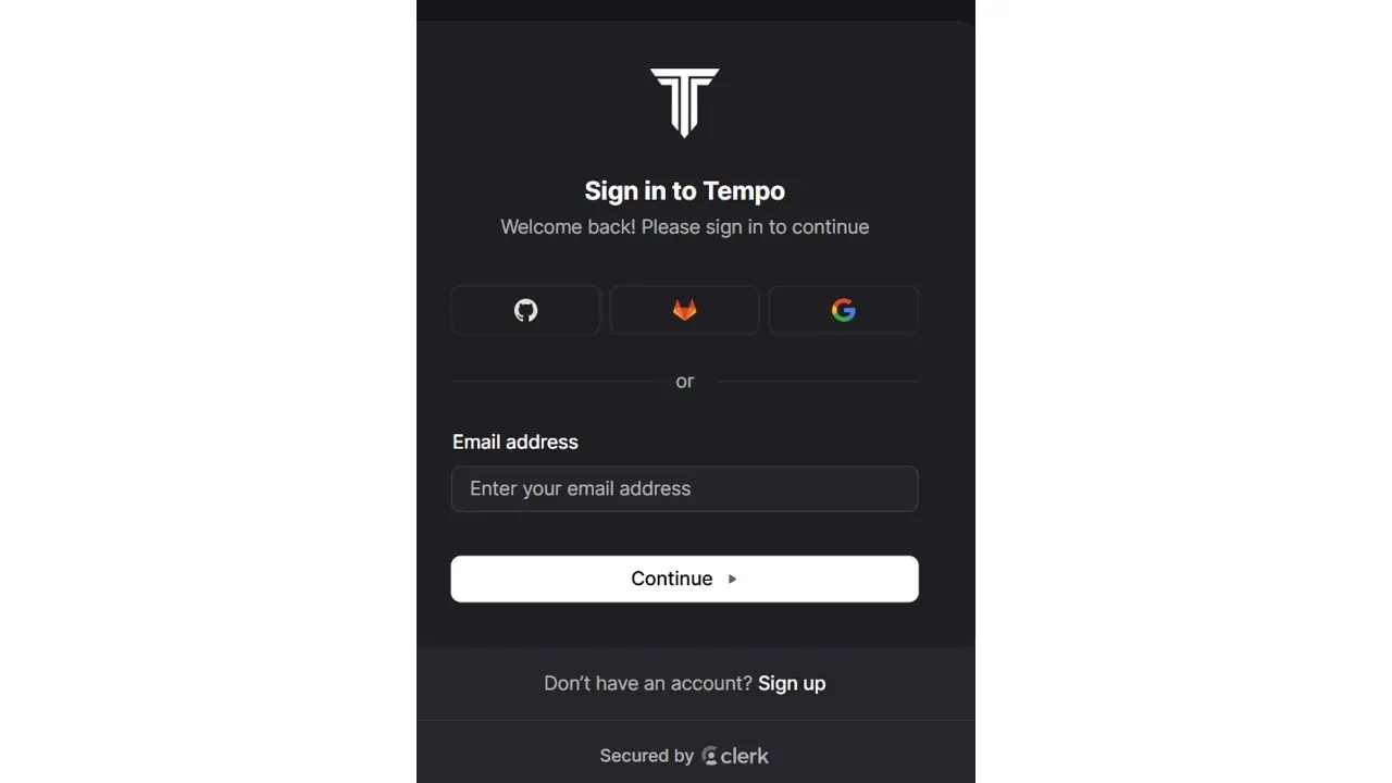 Tempo sign up