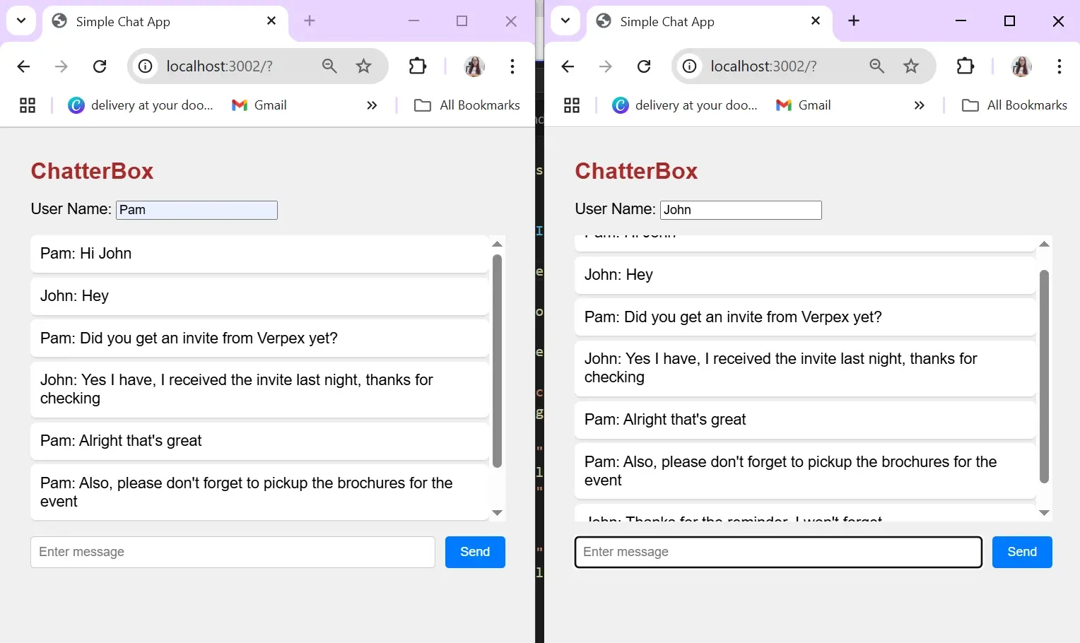 Test the chat app