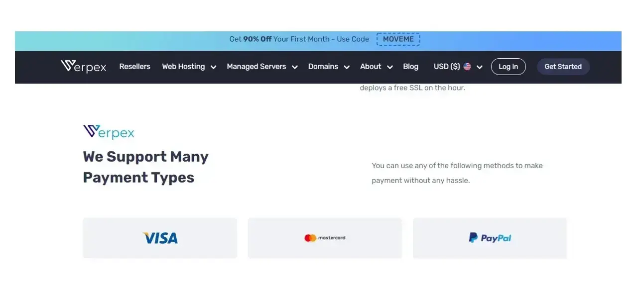 WordPress Hosting Payment option