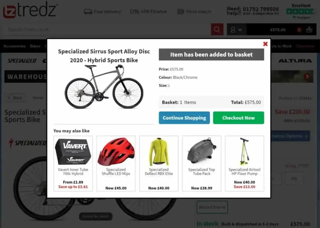 Cross selling example