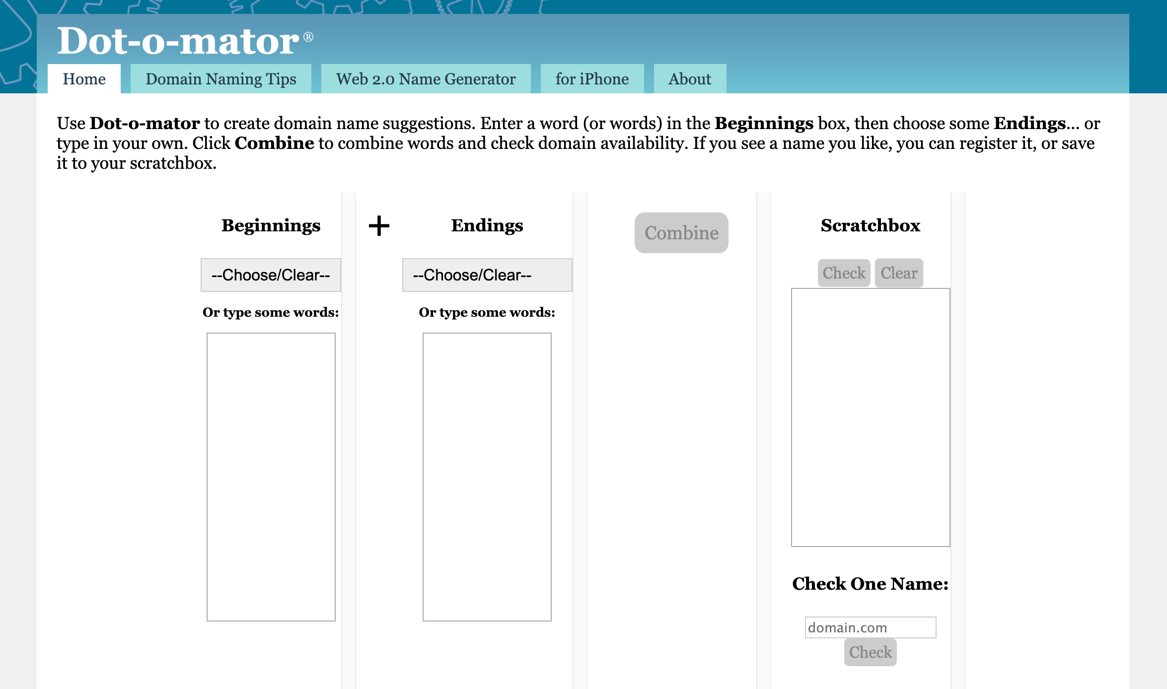 Domain Name Generator Dotomator