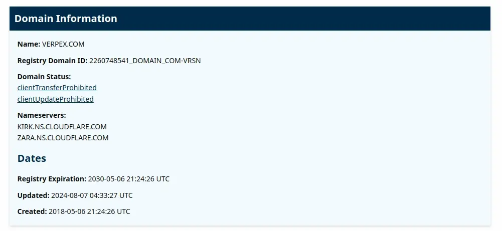 Icann whois domain lookup info example