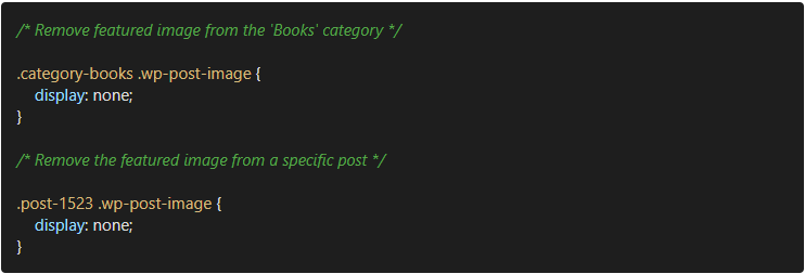 css code remove all featured images