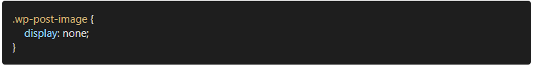 css code hide featured image for certain post