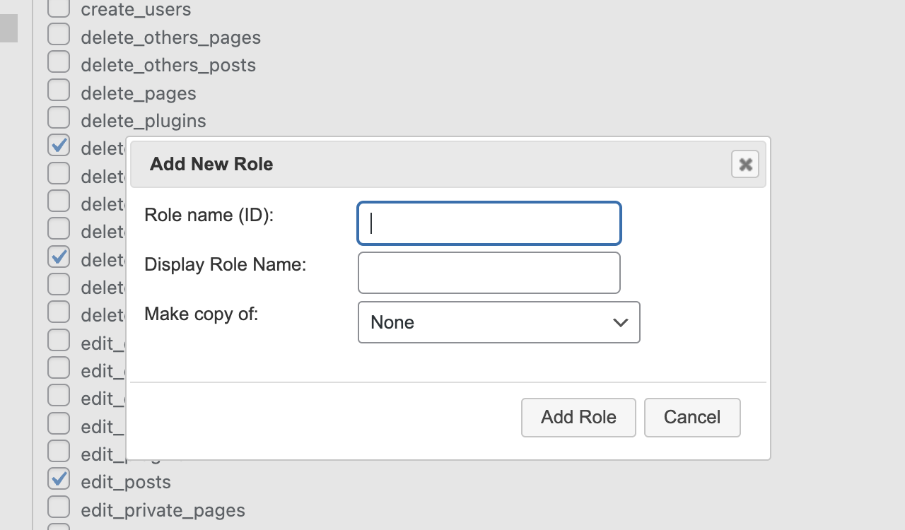 add role popup
