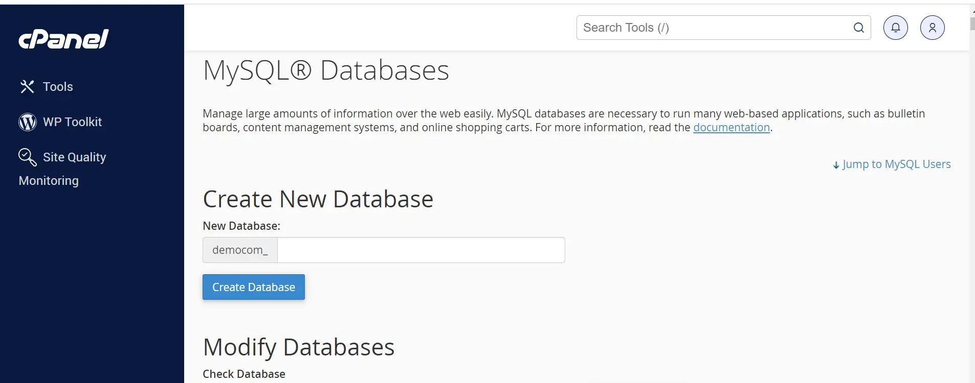 mySQL databases