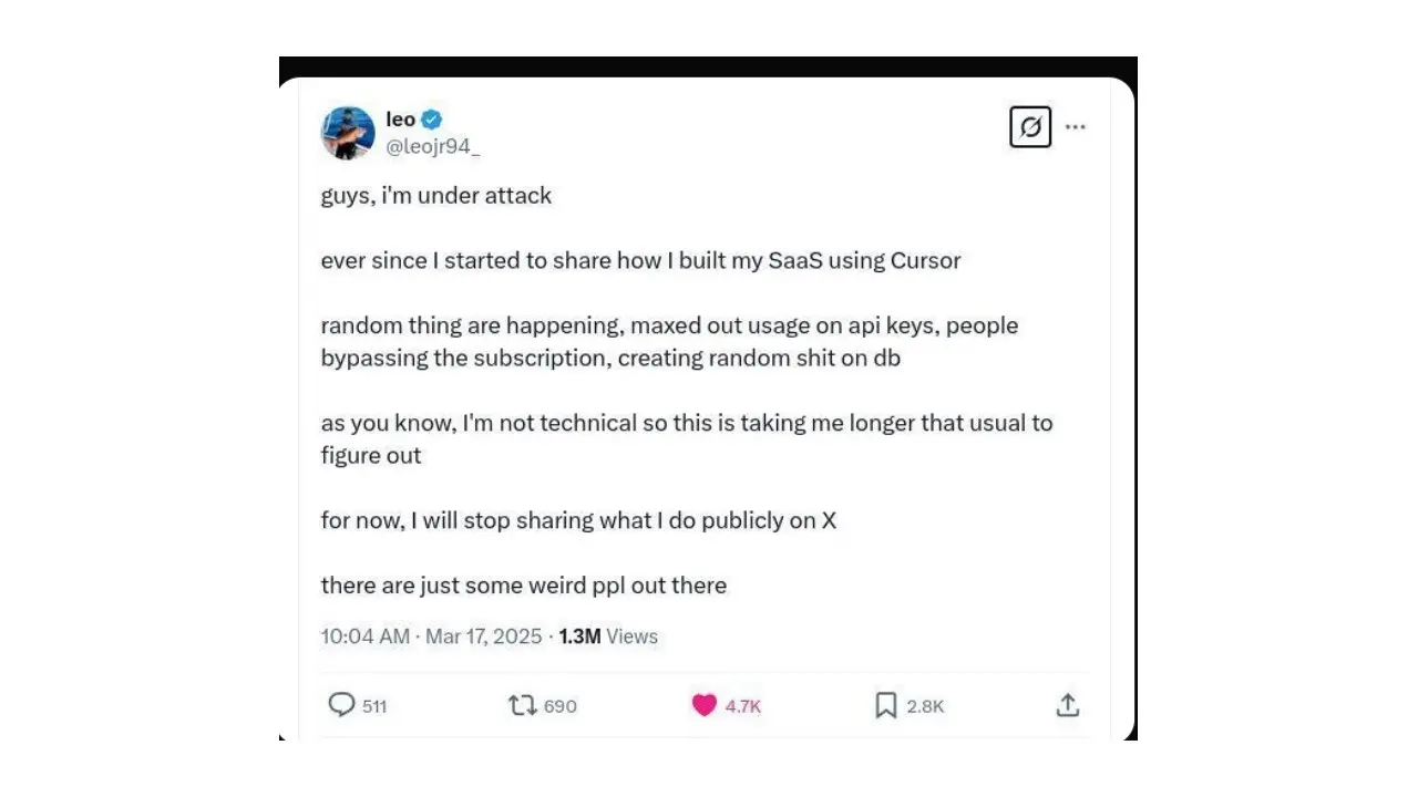 post by user on X