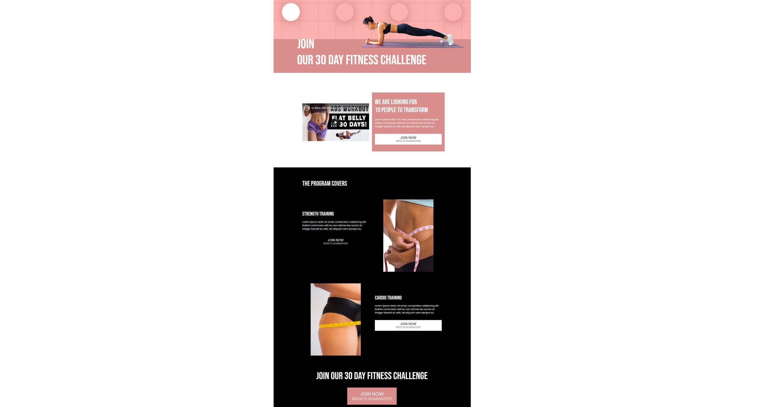 seedprod fitness sales page template