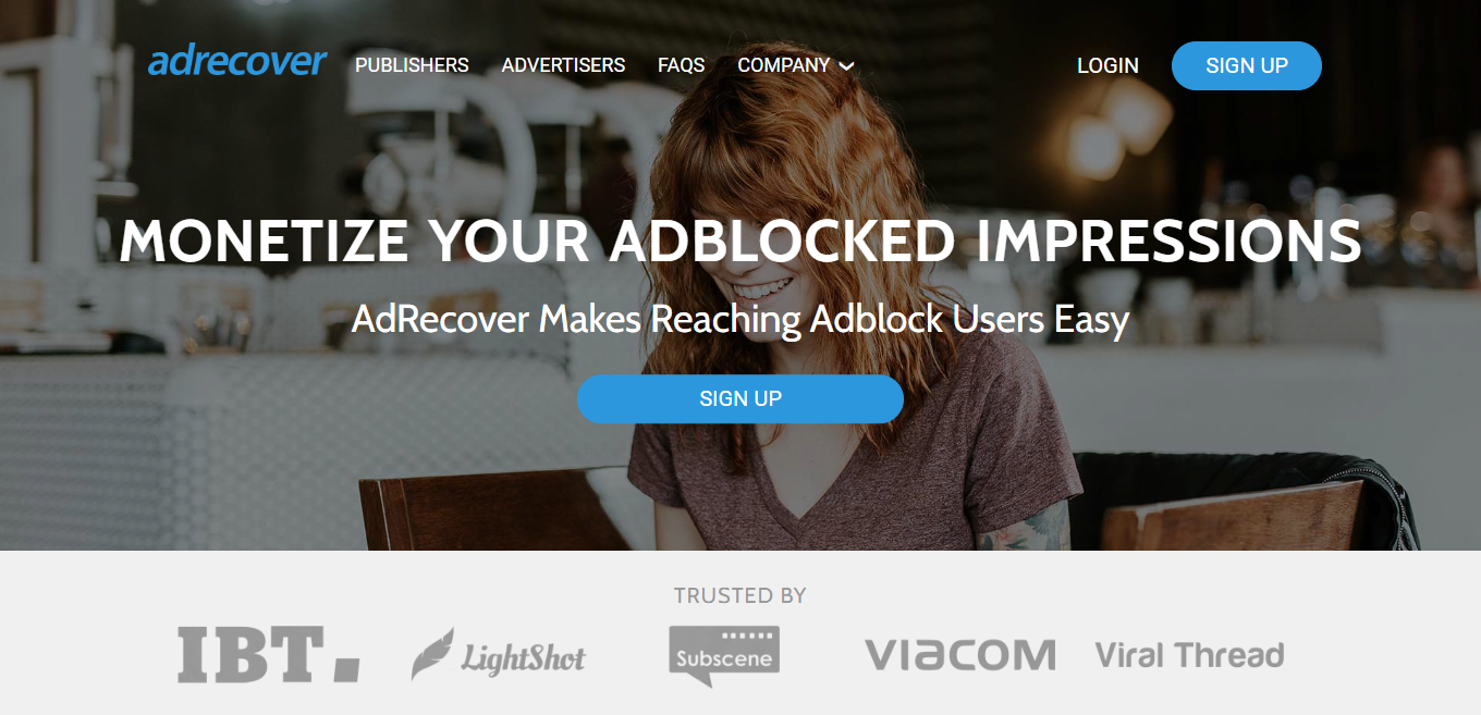 adrecover website homepage