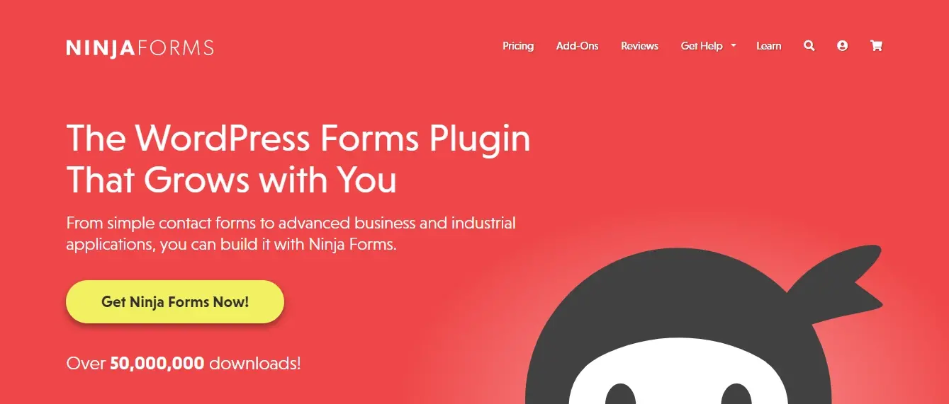 Screenshot ninjaforms frontpage
