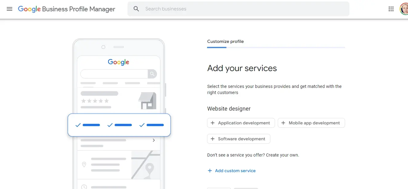 Start google business profile services