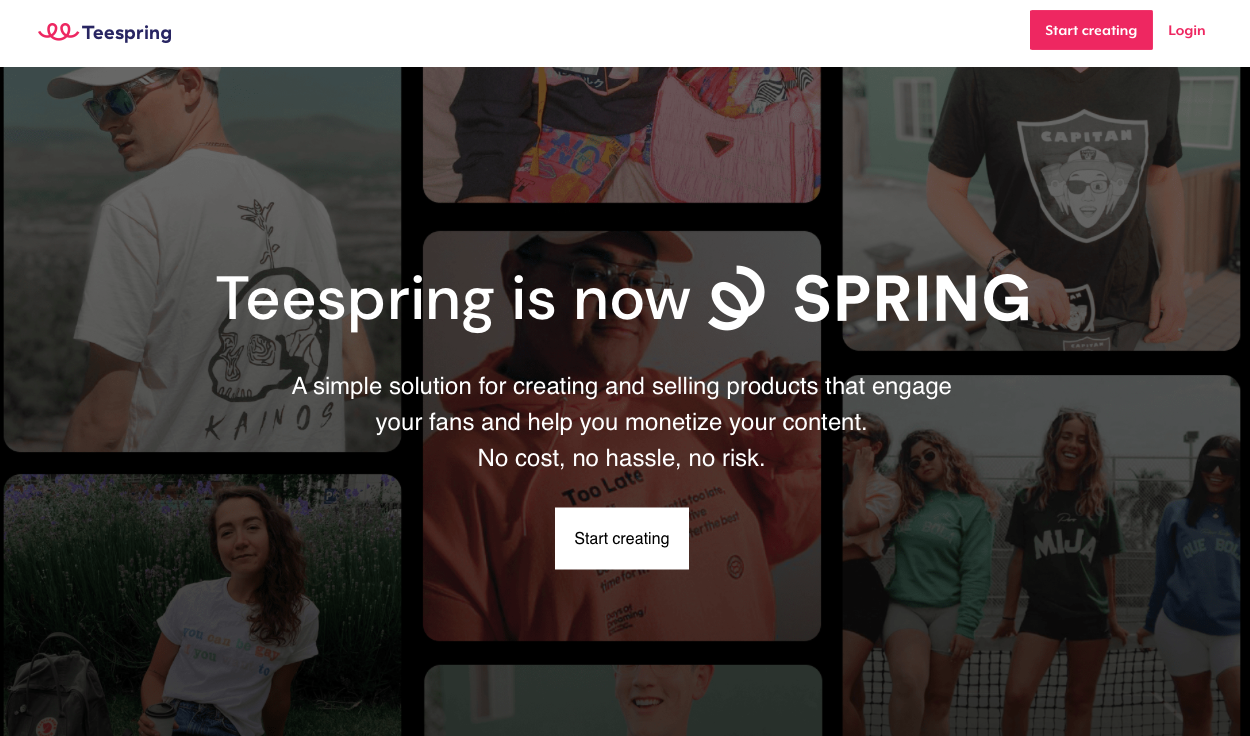 teespring homepage