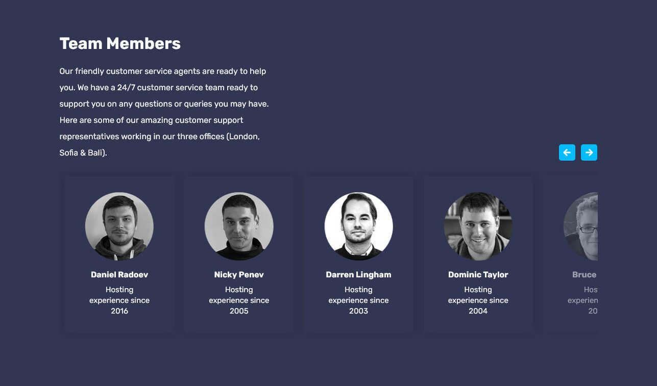 verpex about page team members