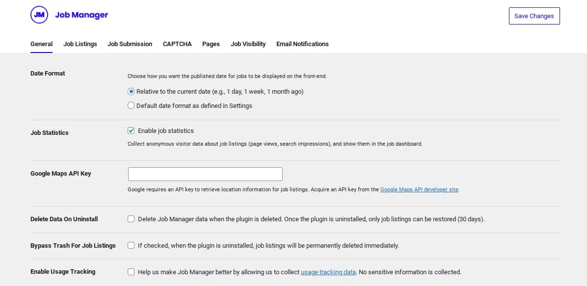 wp-job-board-general-settings