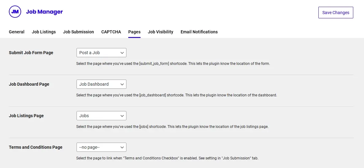 wp-job-board-pages-settings