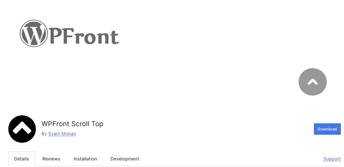 Wpfront scroll top